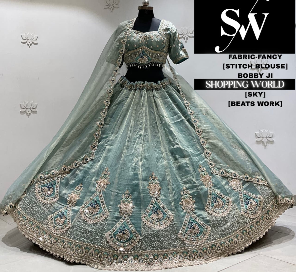Grey fancy crop top Lehenga
