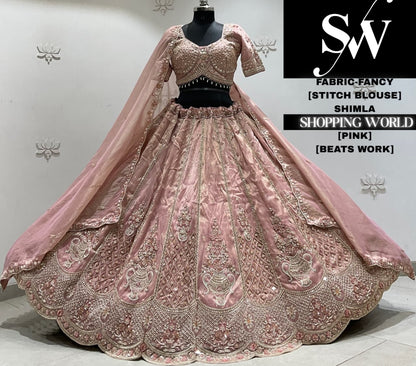 Golden chiku fancy crop top Lehenga