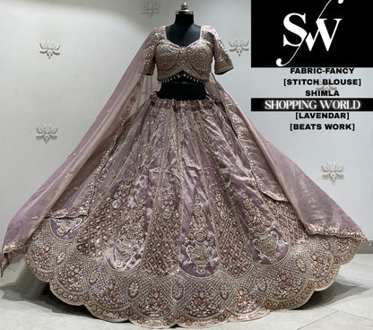 Golden chiku fancy crop top Lehenga