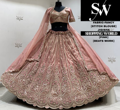 Sky blue fancy crop top Lehenga