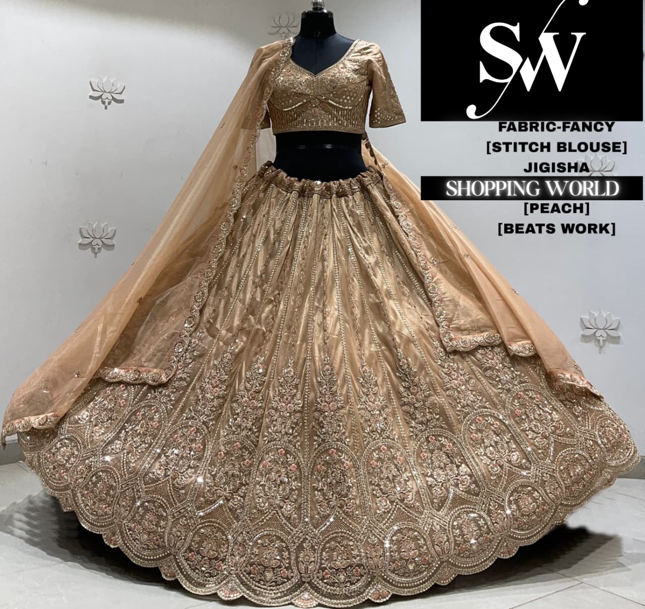 Sky blue fancy crop top Lehenga