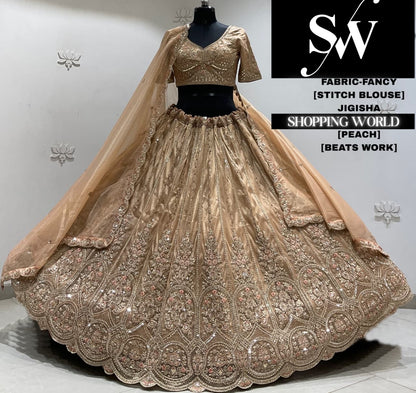 Sky blue fancy crop top Lehenga