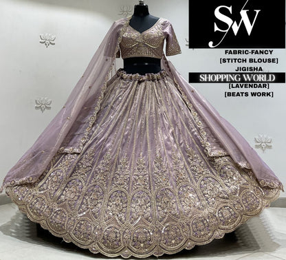 Sky blue fancy crop top Lehenga