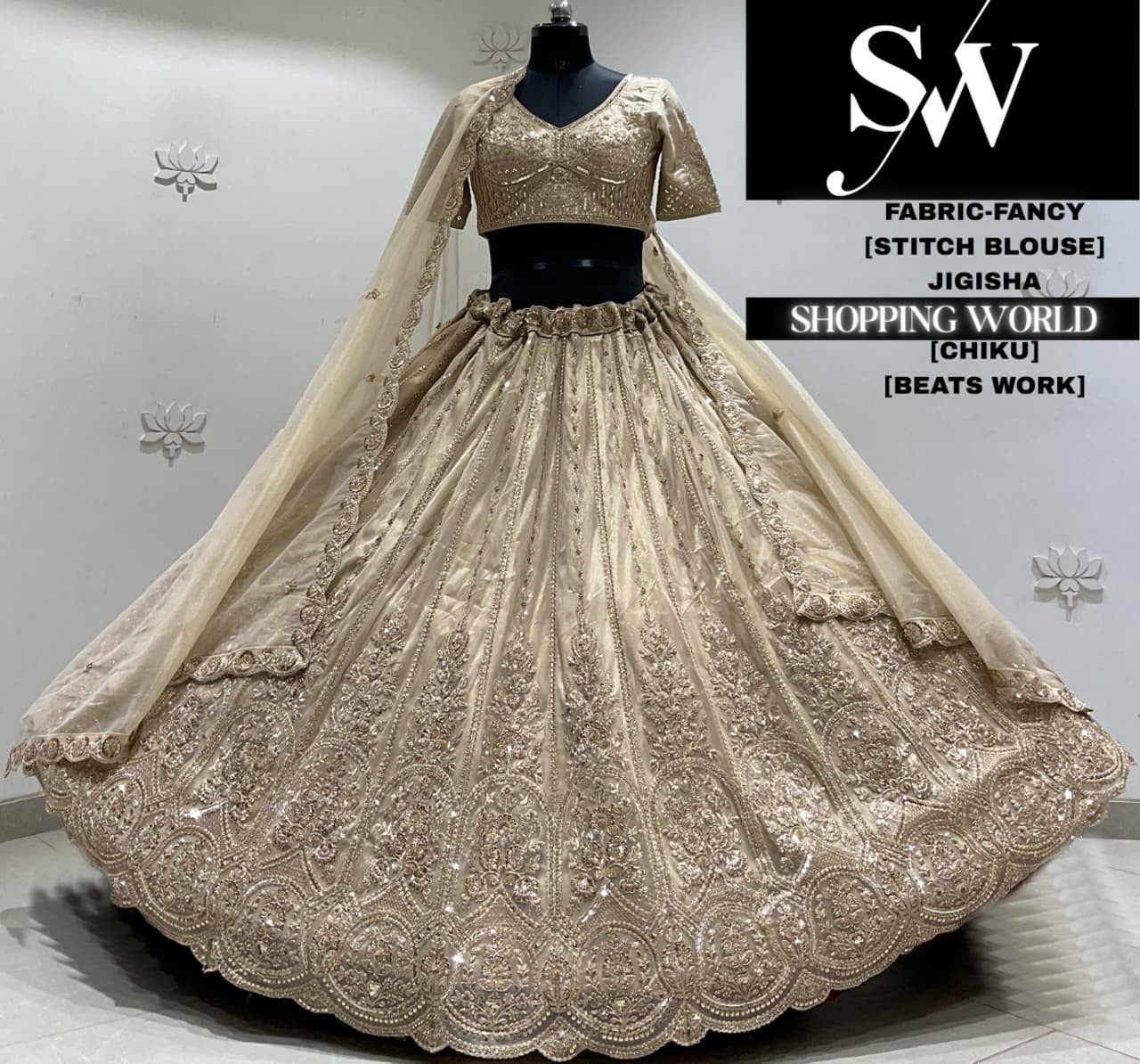 Sky blue fancy crop top Lehenga