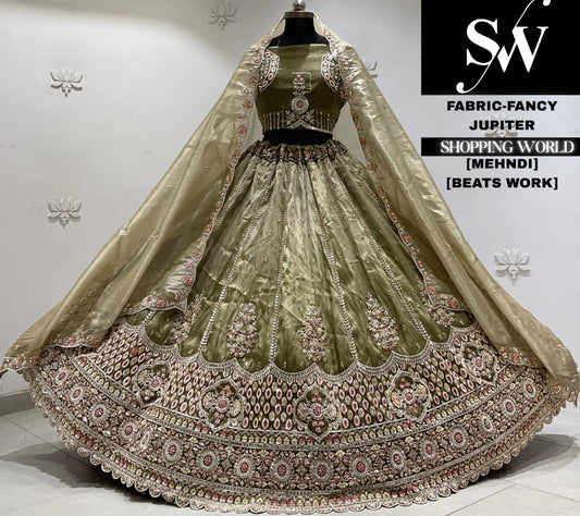 Mehandi green fancy Lehenga