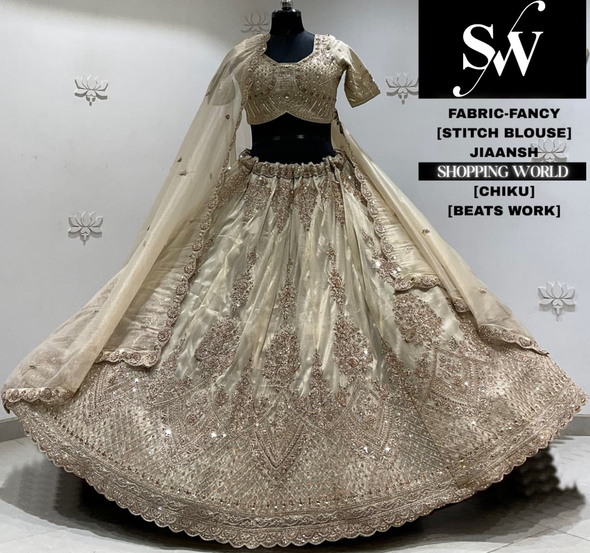 Lavender fancy crop top Lehenga