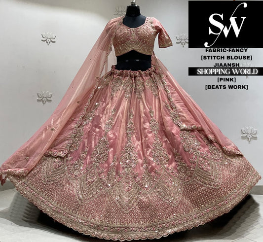 Sky blue fancy crop top Lehenga