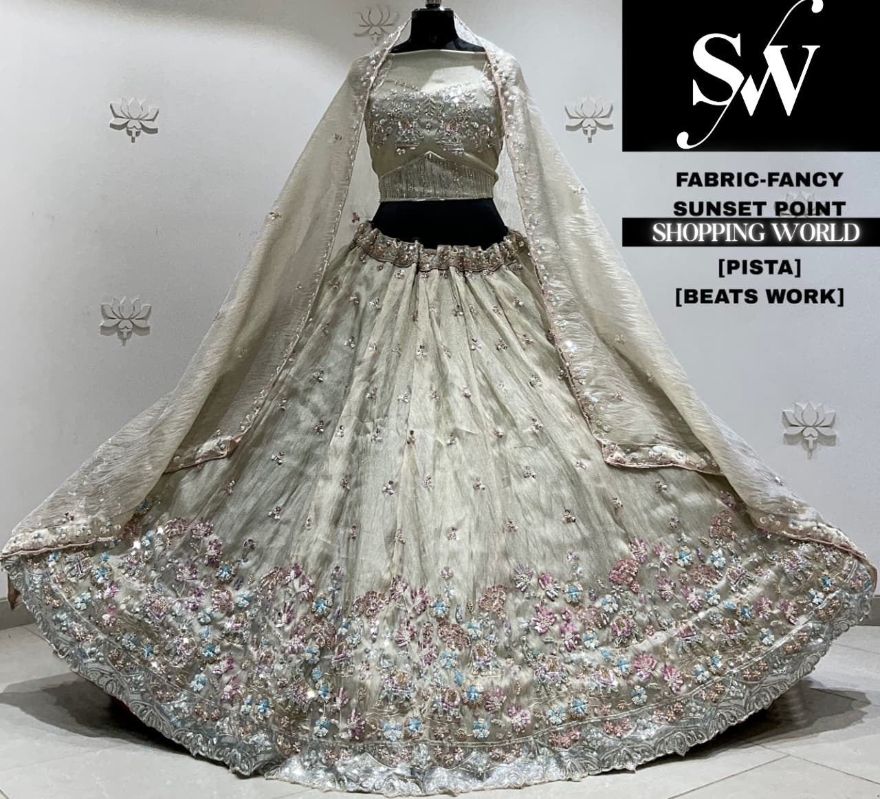 Pink net Lehenga