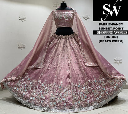 Pink net Lehenga
