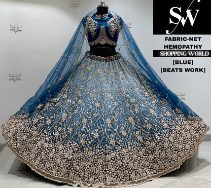 Mustered yellow net Lehenga