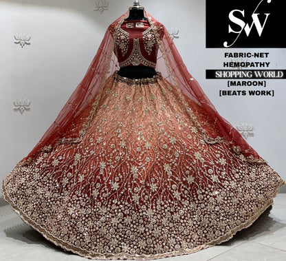 Mustered yellow net Lehenga