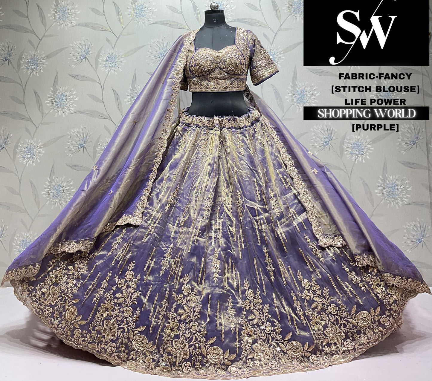 Pink fancy crop top Lehenga