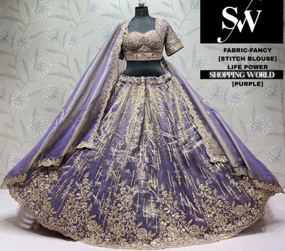 Pink fancy crop top Lehenga
