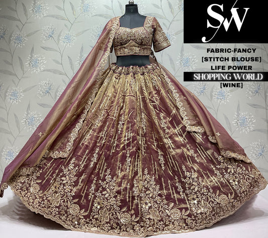 Sky blue fancy crop top Lehenga