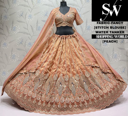Lavender fancy crop top Lehenga