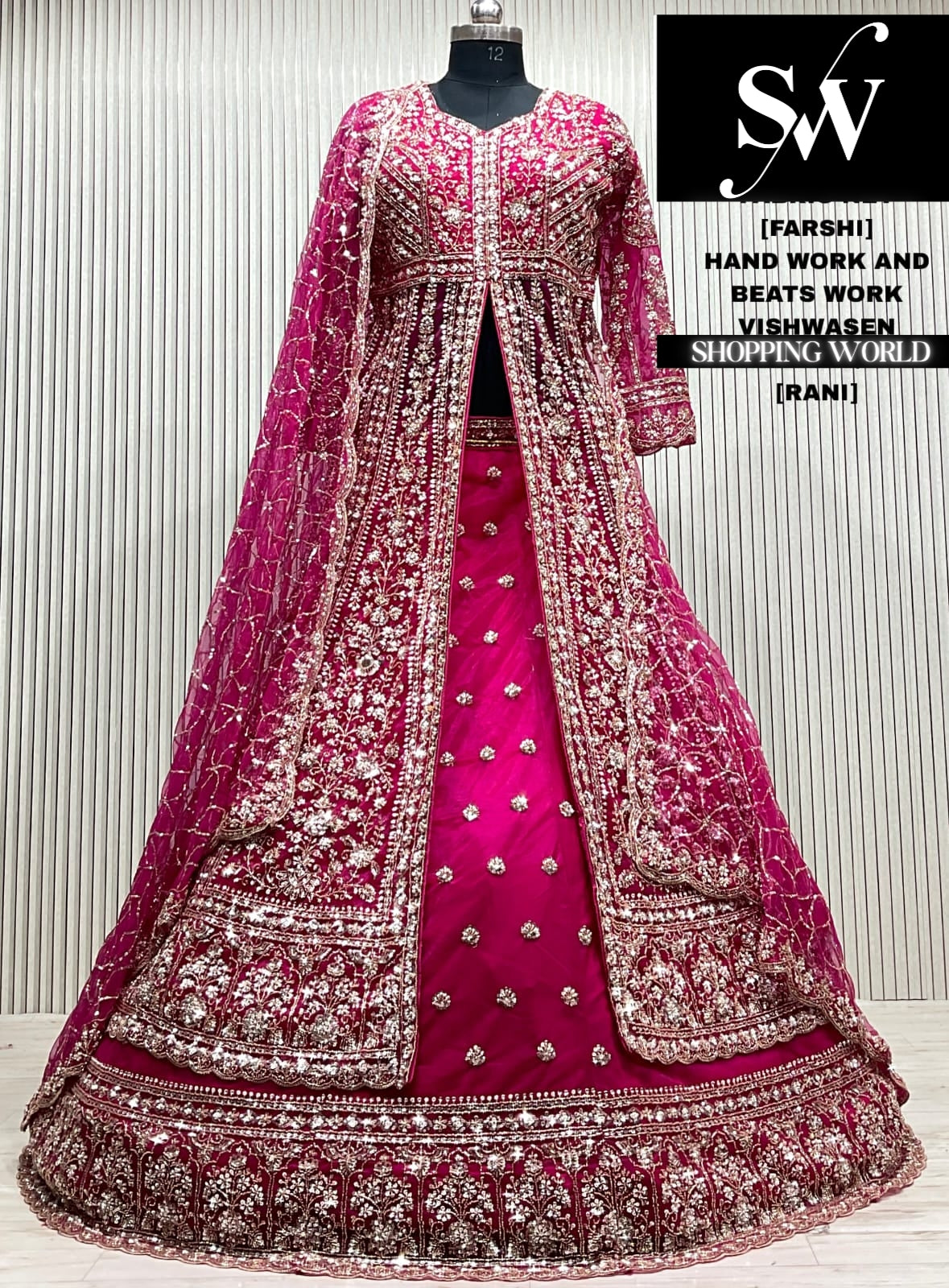 Maroon net Long Farshi Garara Indo Western Dress