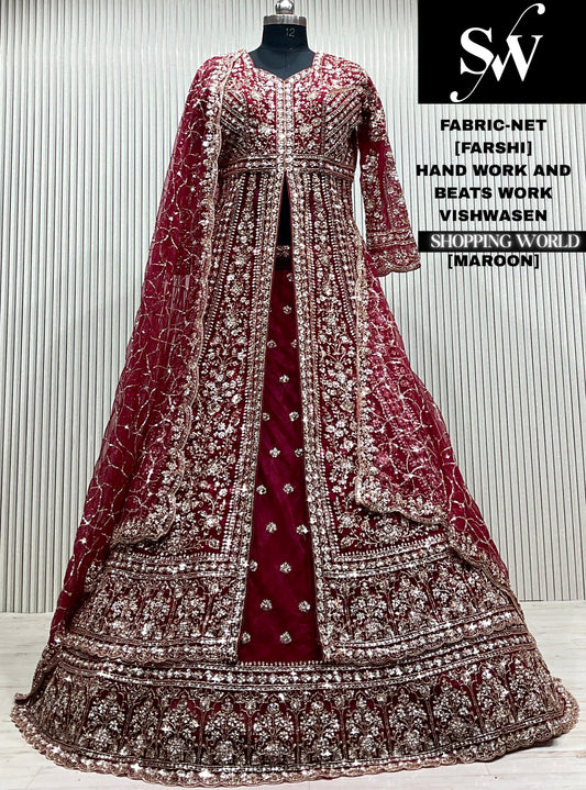 Mustard yellow net Long Farshi Garara Indo Western Dress