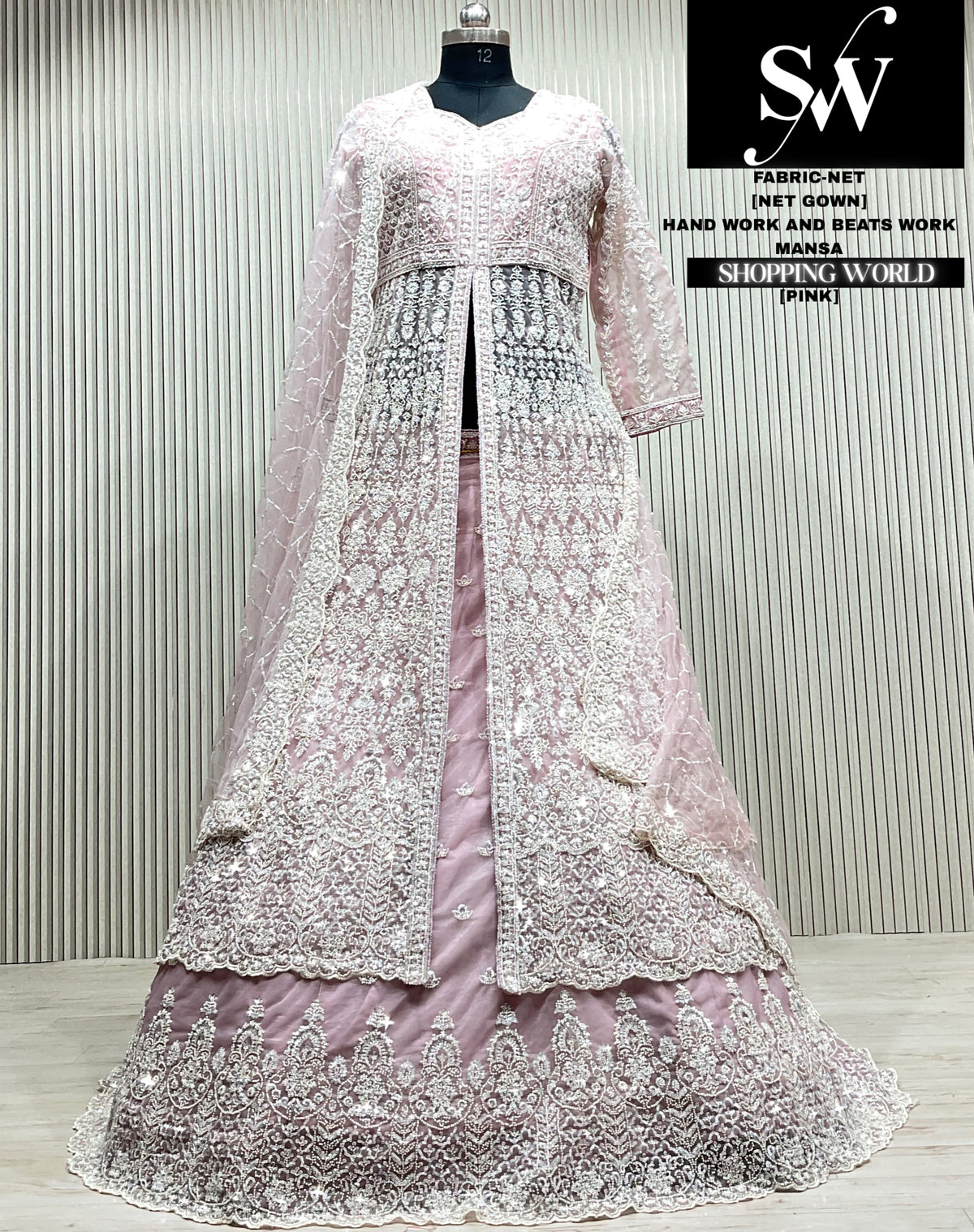 Golden chiku net Long Farshi Garara Indo Western Dress