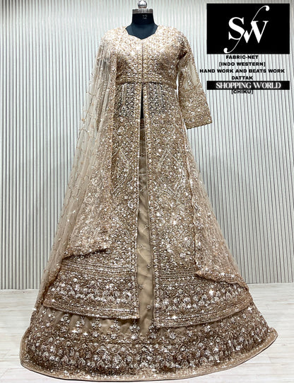 Wine maroon Long Farshi Garara Indo Western Dress