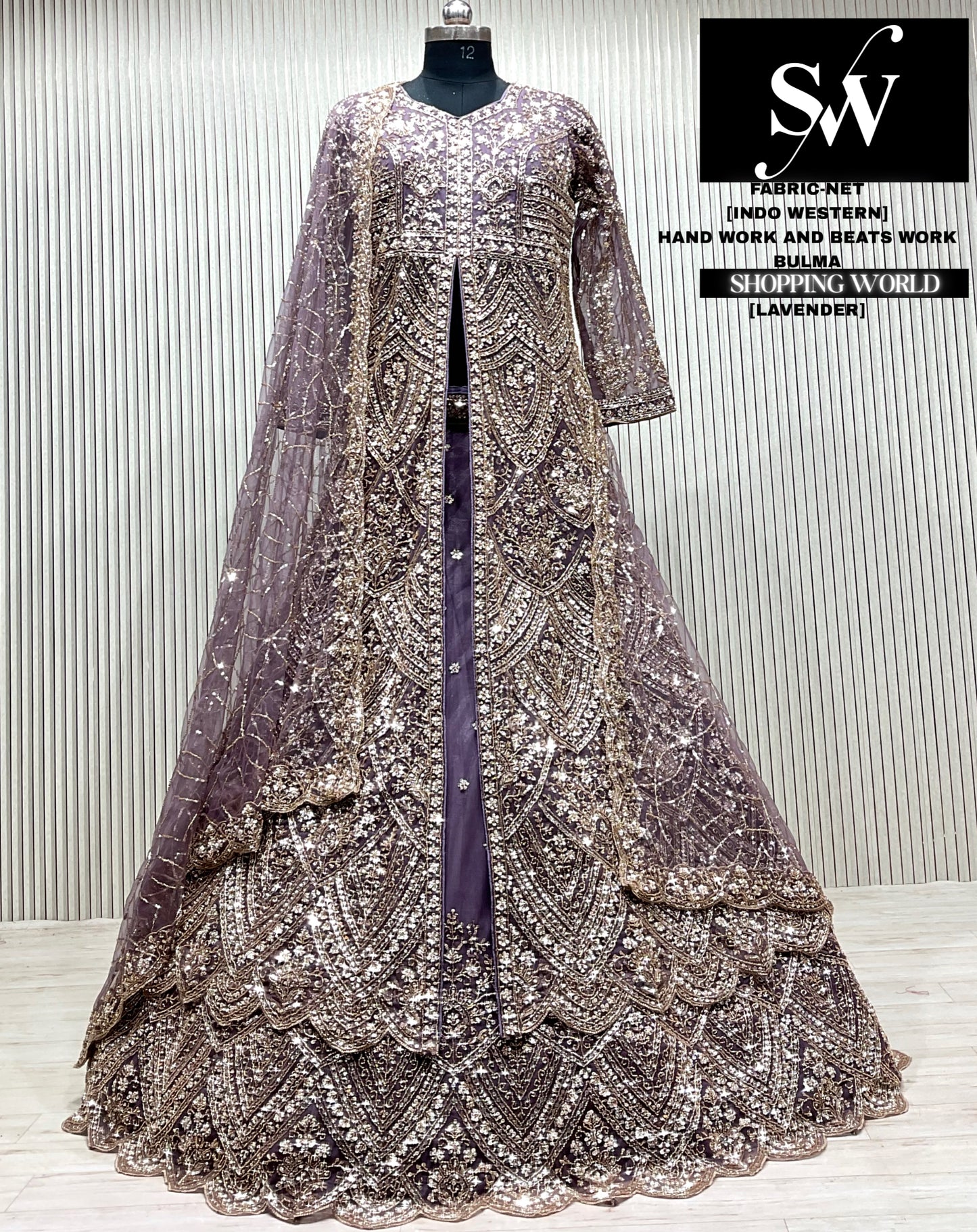 Sky blue Long Farshi Garara Indo Western Dress