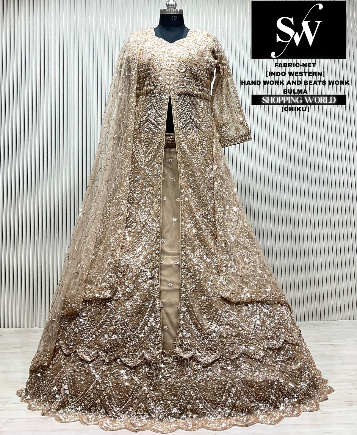 Sky blue Long Farshi Garara Indo Western Dress
