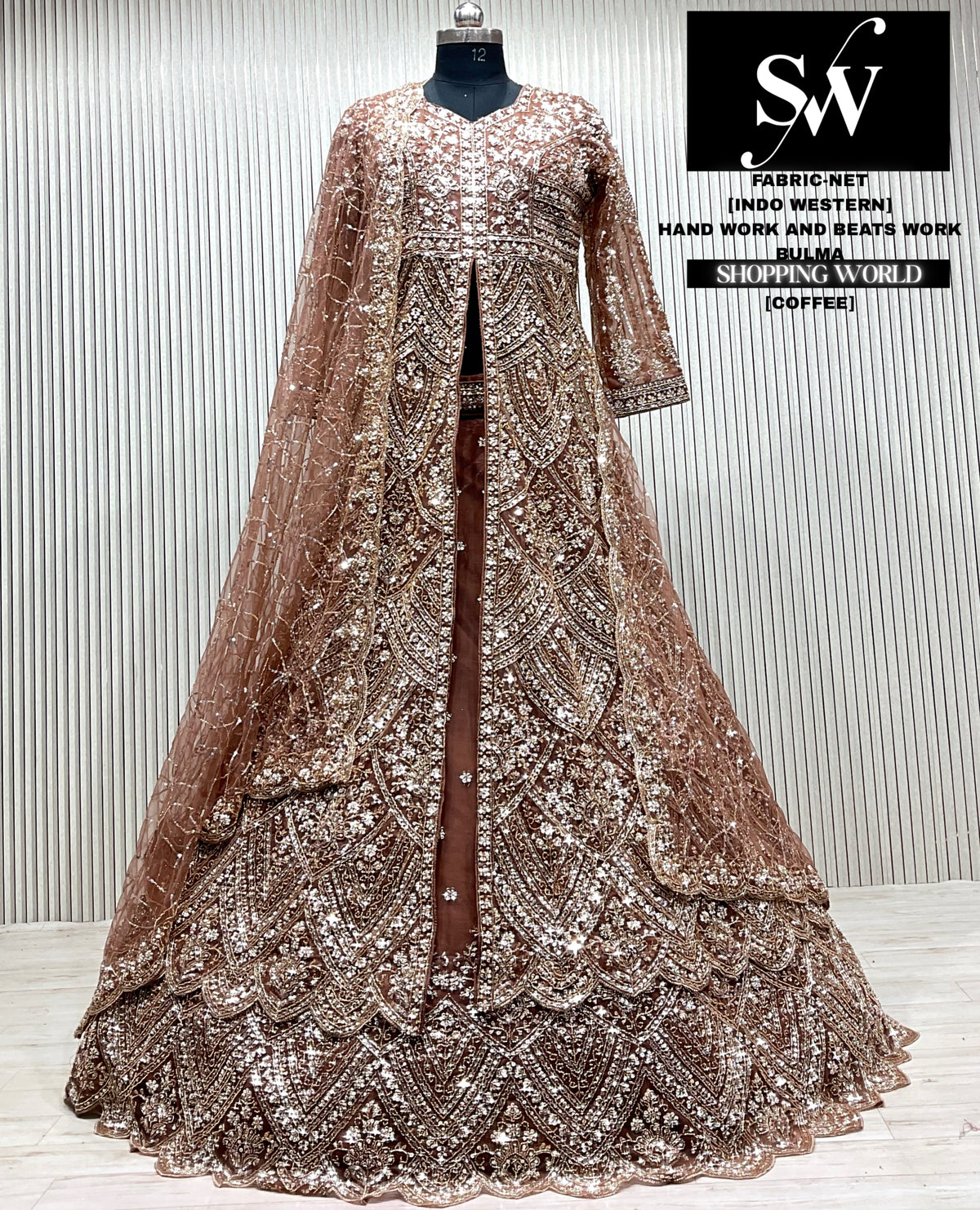 Sky blue Long Farshi Garara Indo Western Dress
