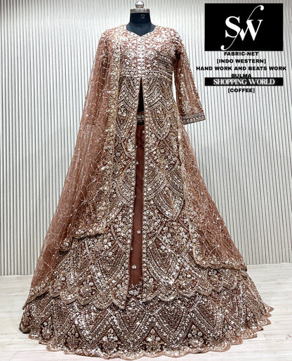Sky blue Long Farshi Garara Indo Western Dress
