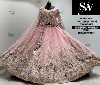 Golden chiku net crop top Lehenga