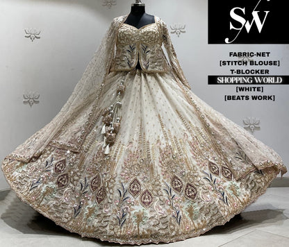 Golden chiku net crop top Lehenga