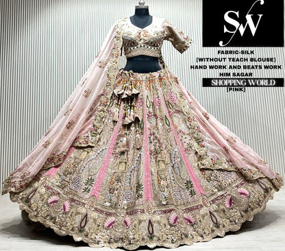 Pista green silk crop top Lehenga