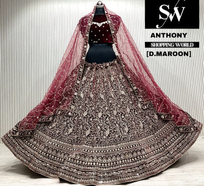 Wine bridal Lehenga