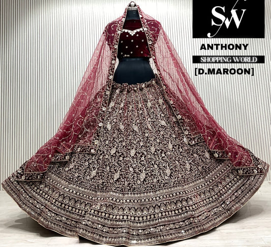 D.maroon bridal Lehenga