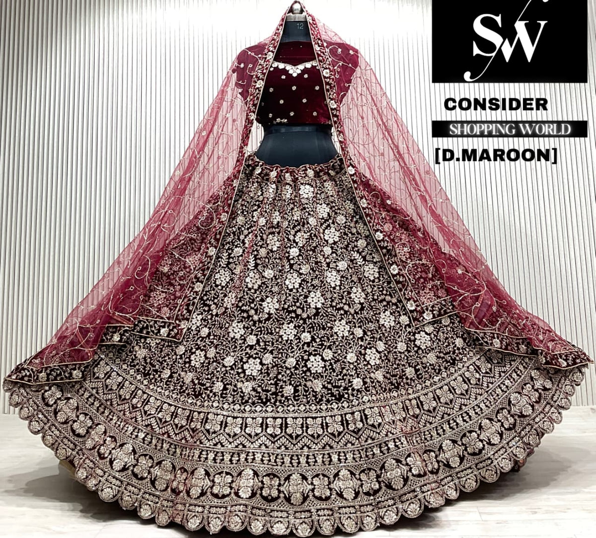D.maroon bridal Lehenga