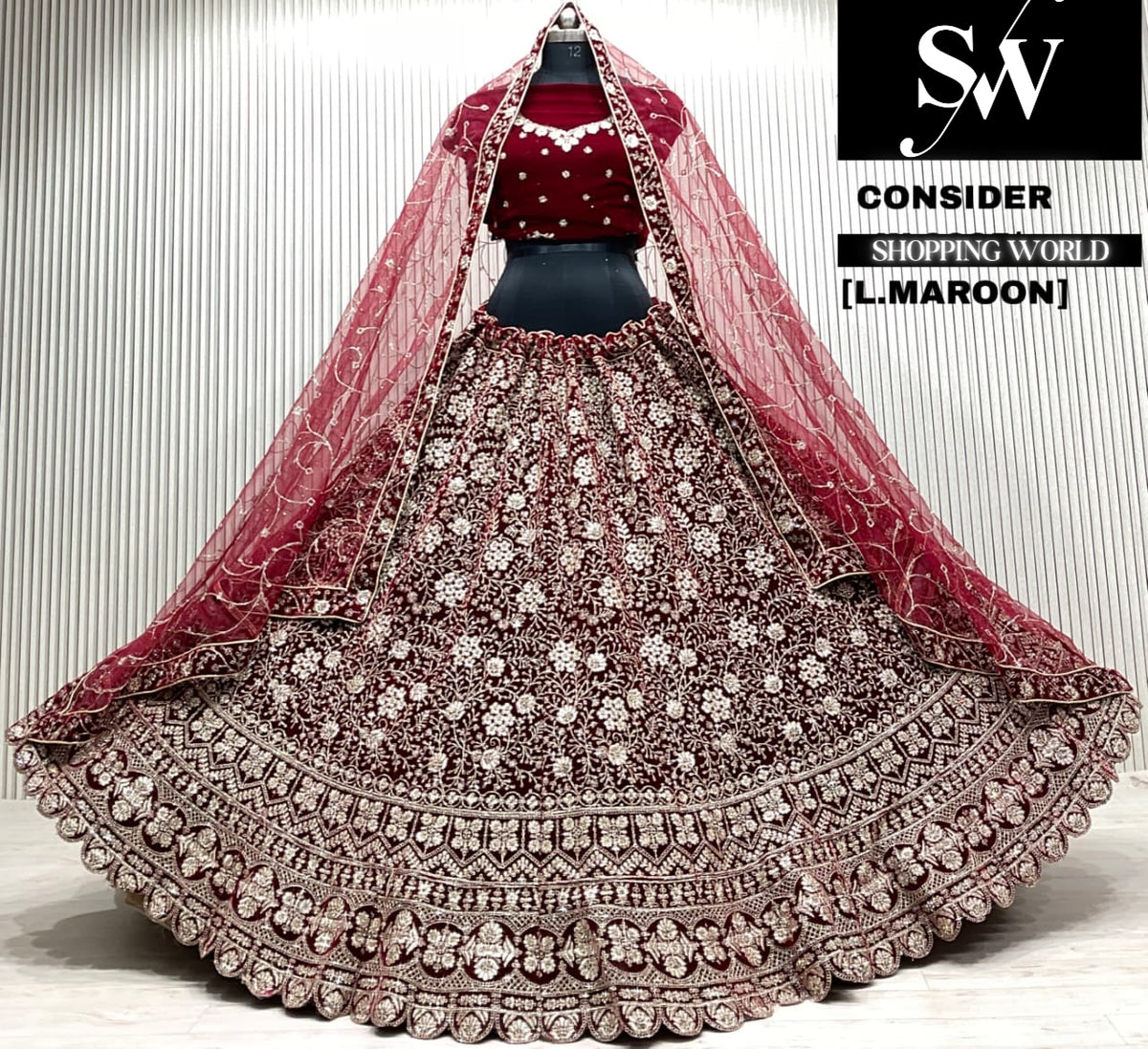 D.maroon bridal Lehenga