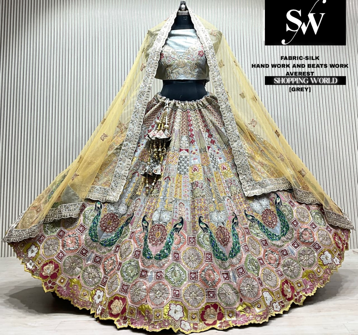 Yellow slik Lehenga