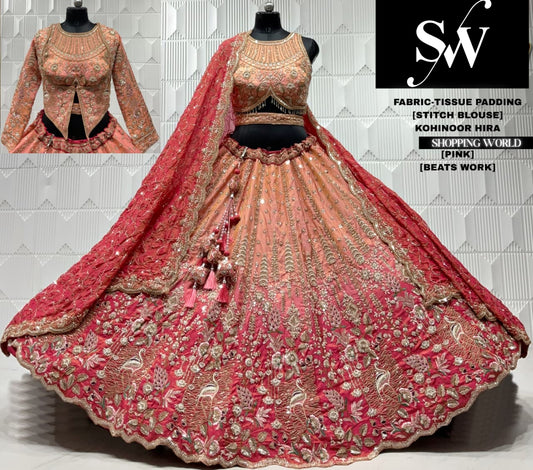 Mehendi green crop top lehenga