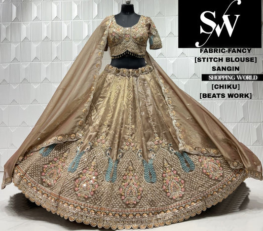 Sky blue fancy crop top lehenga
