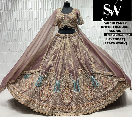 Mustard yellow fancy crop top lehenga