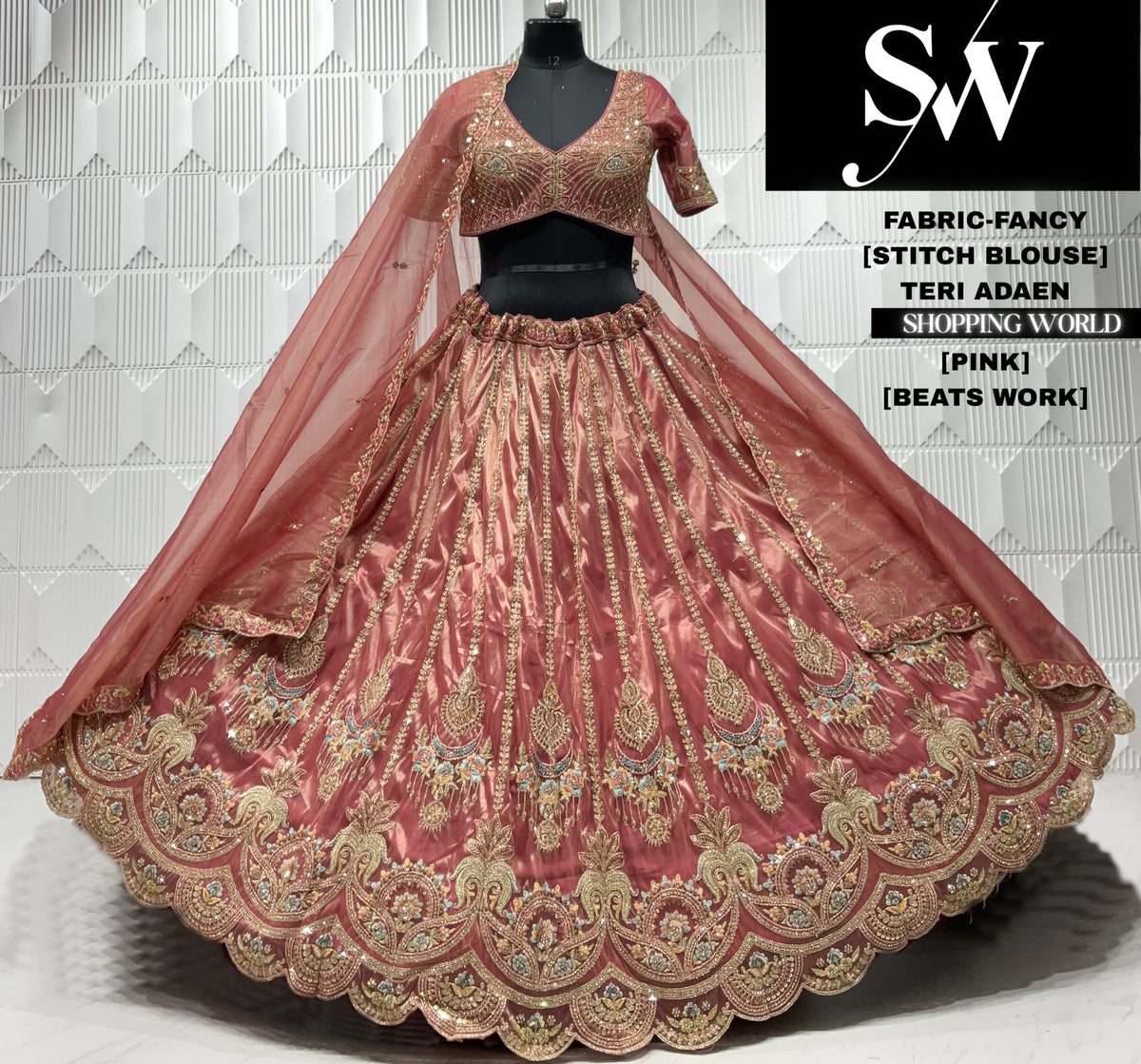 Orange fancy crop top lehenga
