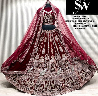 L.maroon bridal Lehenga