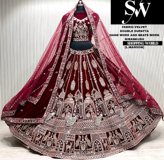 D.maroon bridal Lehenga