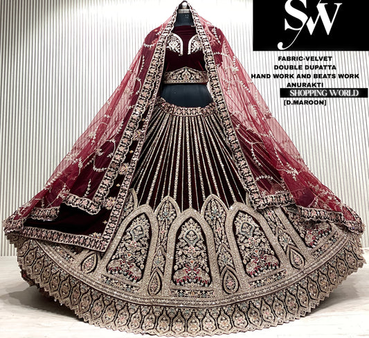 D.maroon bridal Lehenga