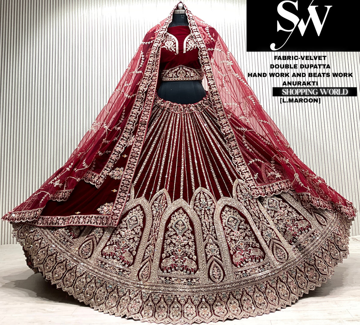 D.maroon bridal Lehenga