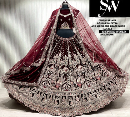 D.Maroon bridal Lehenga