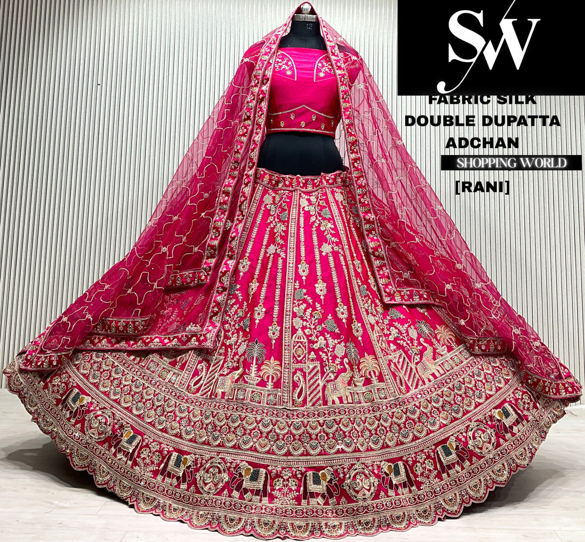 Maroon silk bridal Lehenga