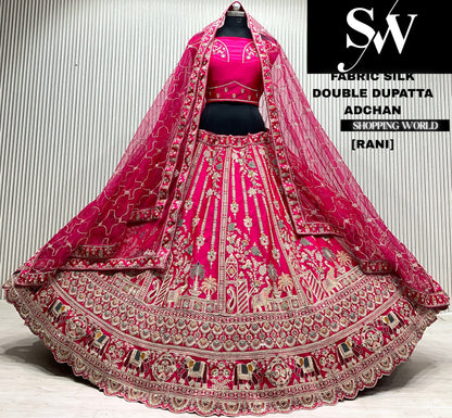 Maroon silk bridal Lehenga