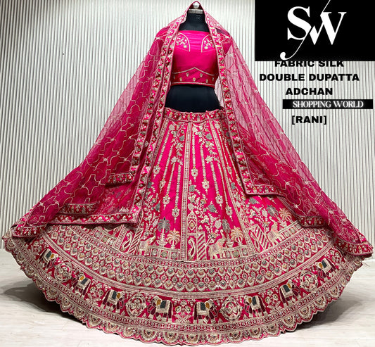 Red silk bridal Lehenga
