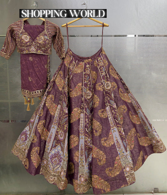 Lavender crop top lehenga