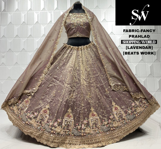 Golden chiku fancy Partywear lehenga