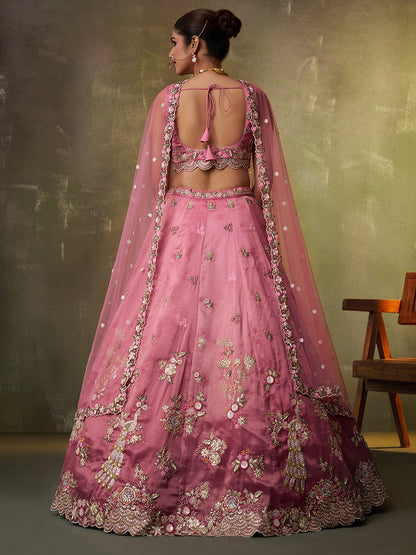 Astonishing Purple Tissue Fabric Sequins Lehenga 6162
